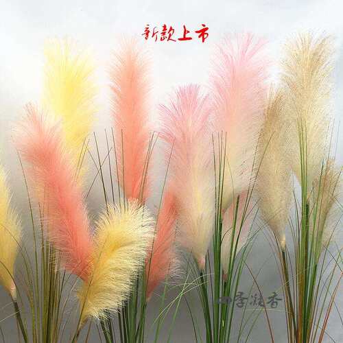 新品长枝芦苇仿真花大花穗花卉橱窗花卉落地瓶插装饰品摆件假花草
