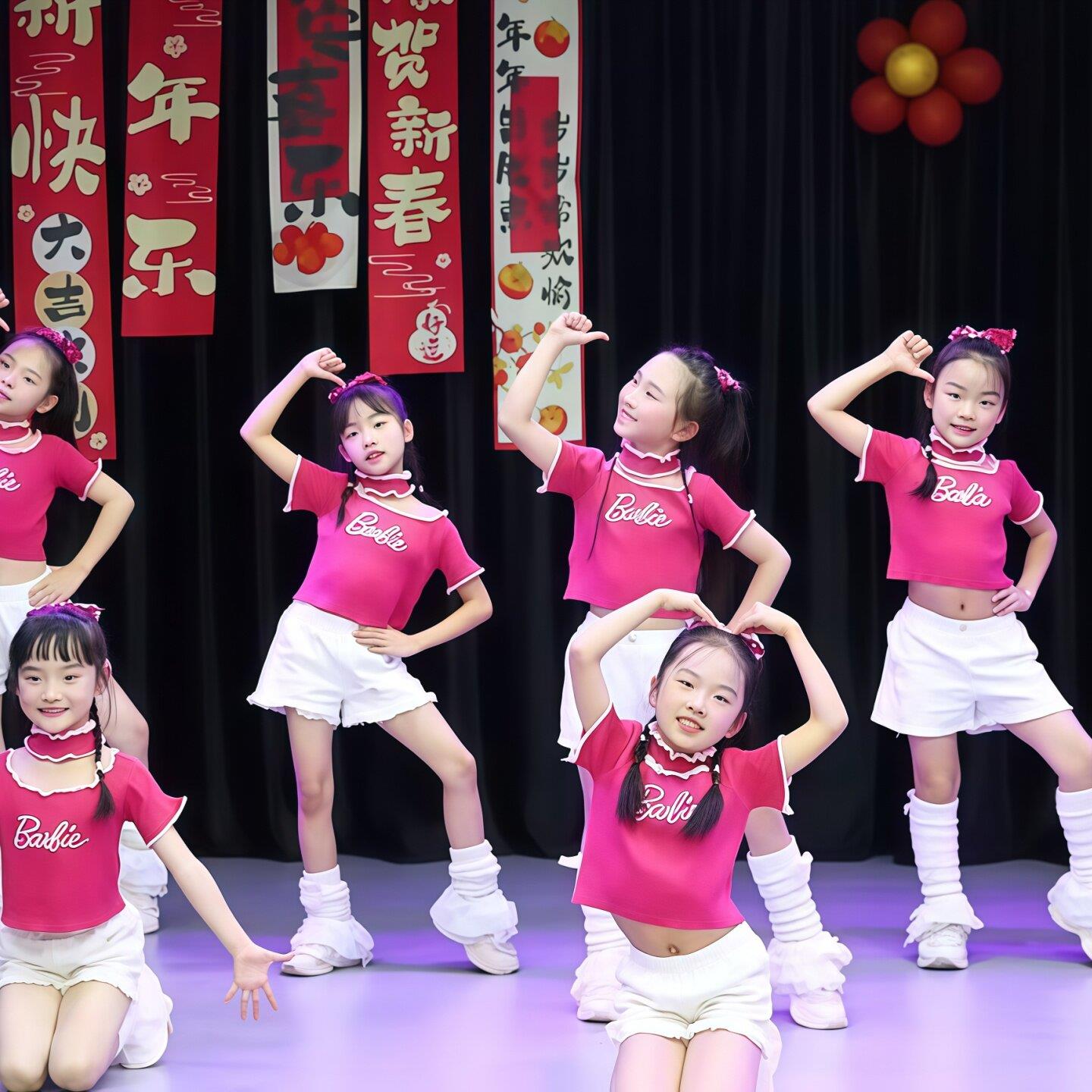 无比闪耀舞蹈服儿童现代舞演出服幼儿园女童现代舞集体表演服
