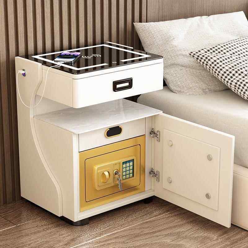 用能床头家柜智保险箱体多功53532能简约现代设计无线充电收一纳