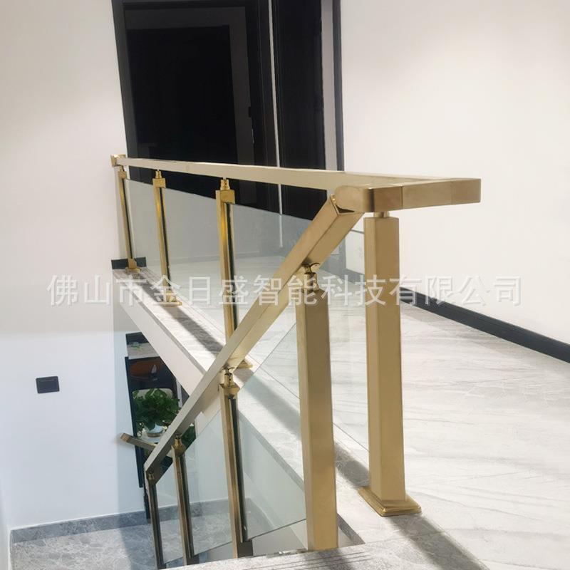 厂家直销加厚不锈钢立柱 304钛金楼梯扶手泳池别墅不锈钢护栏栏杆