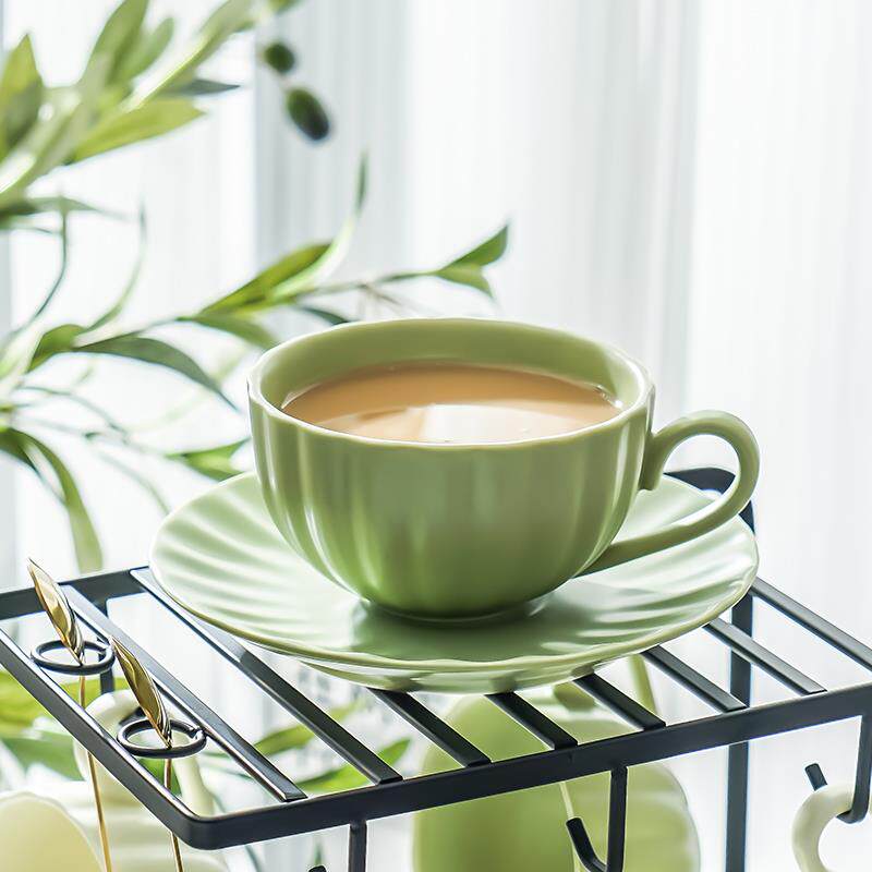 精致下午茶具套装陶瓷咖啡杯碟花茶杯拿铁杯碟挂耳杯家用拉花杯子