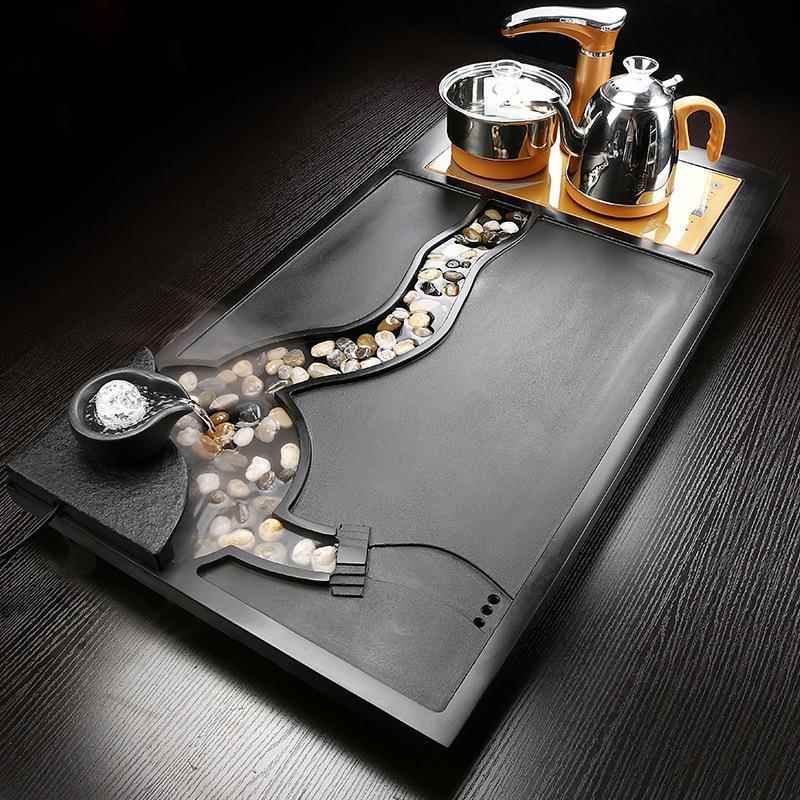 茶台全自动烧水壶一体式整套茶几托盘轻奢简约家用客厅泡茶具套装