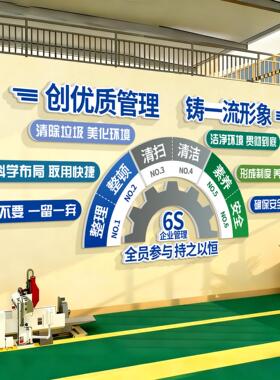 6s管理文化墙标识牌公司车间办公室看板安全生产宣传展板墙布贴置