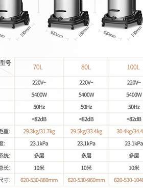 杰诺工业吸尘器JN301T-70L80/100L5400W大功率干湿吹车间保洁