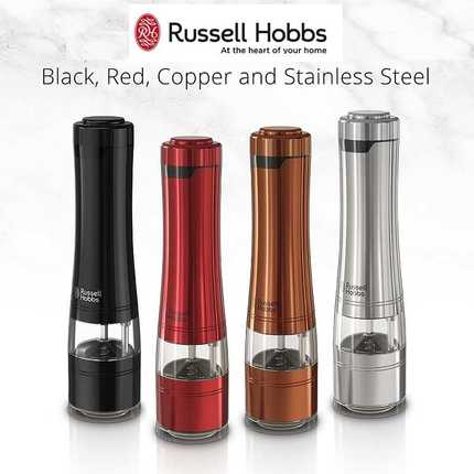 英国进口RussellHobbs领豪不锈钢电动胡椒研磨器黑胡椒海盐花椒磨