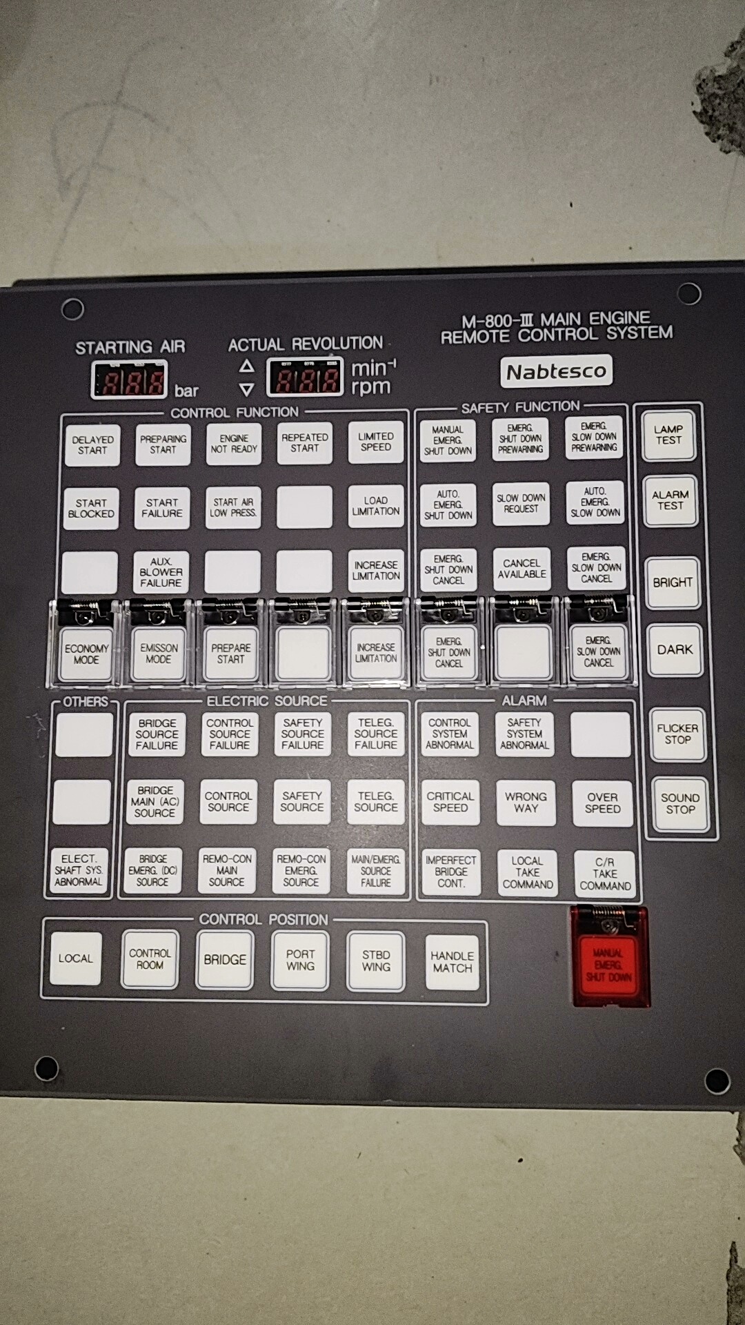 Nabtesco M-800-III 主机遥控系统 全新原装