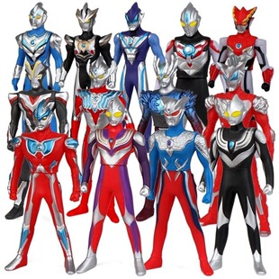 大号软胶奥特玩具迪迦赛罗捷德怪兽儿童银河泽塔雷杰多套装男孩