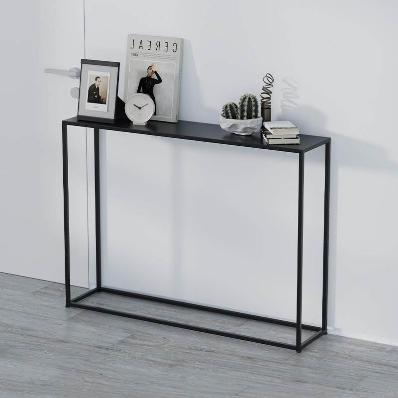 北欧铁艺玄关台现代简约靠墙条案落地展台玄关桌沙发后置物架窄缝
