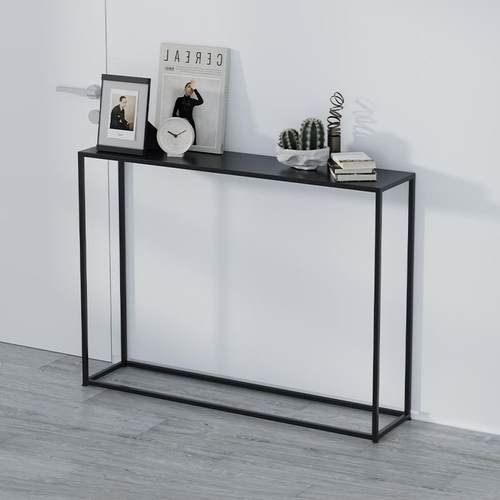 北欧铁艺玄关台现代简约靠墙条案落地展台玄关桌沙发后置物架窄缝