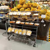 超市促销 车陈列多层可移动百货饮料水果展示架关联车三层网架