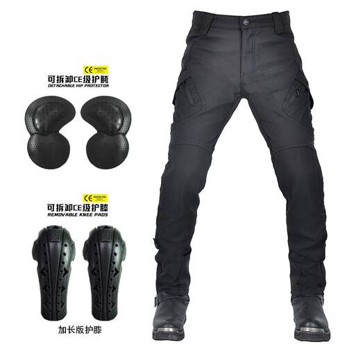 高档采购产品秋季，冬季和夏季摩托骑行裤与天鹅绒，车温，防摔，