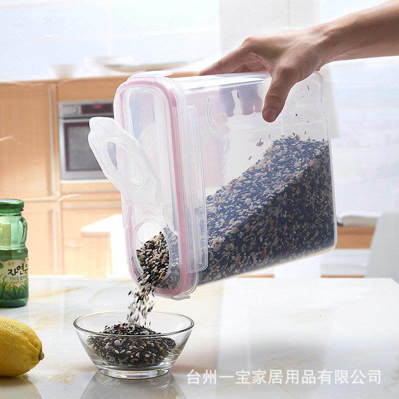 4L米桶家用防虫防潮米缸装米面储粮罐4L密封大米保鲜收纳盒
