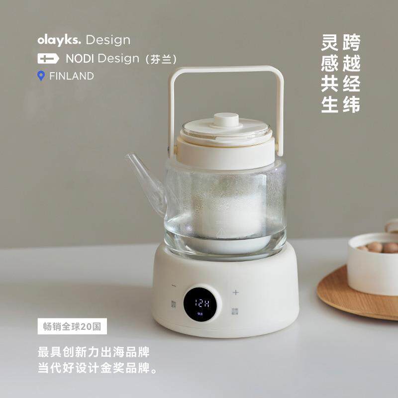 olayks立时清灵全玻璃养生壶纯玻璃家用办公室小型煮茶器烧水壶