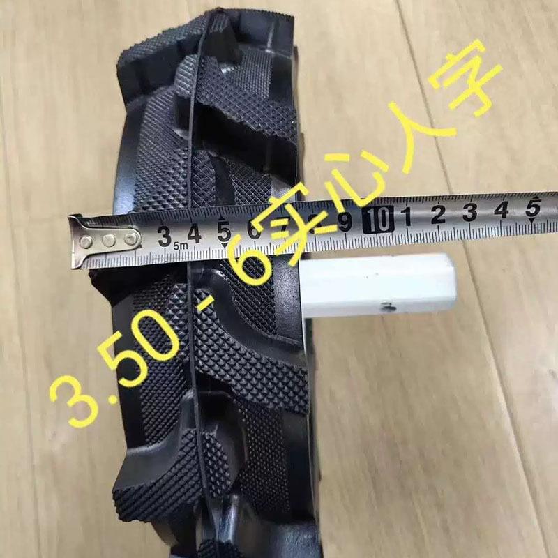 厂家微耕机实心轮胎总成4.00-8人字胎400-8实心胎带六方管轴套图片