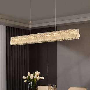 中山家装后现代个性创意水晶餐厅吊灯轻奢大气网红一字型餐吊