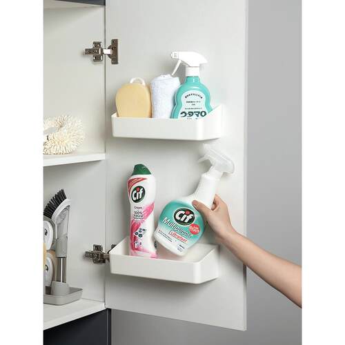 直销新款厨房橱柜门后收纳盒墙上置物架浴室卫生间壁贴式收纳架7