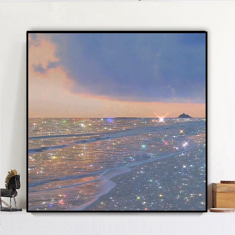 钻石画2025新款ins手工diy贴钻十字绣海边风景钻石画客厅卧室满钻