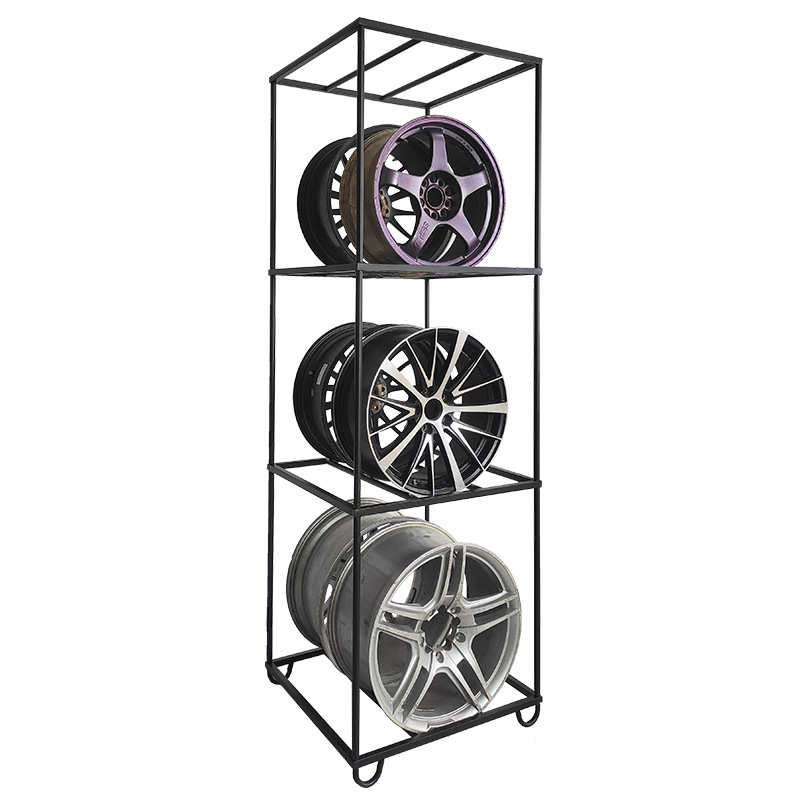 立式简易款三层轮毂展示架 轮圈货架 胎铃置物架 厂家现货直销