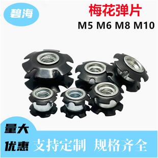 梅花垫螺母英制M6 管内连接件太阳螺母坐椅螺母弹簧片星形螺帽