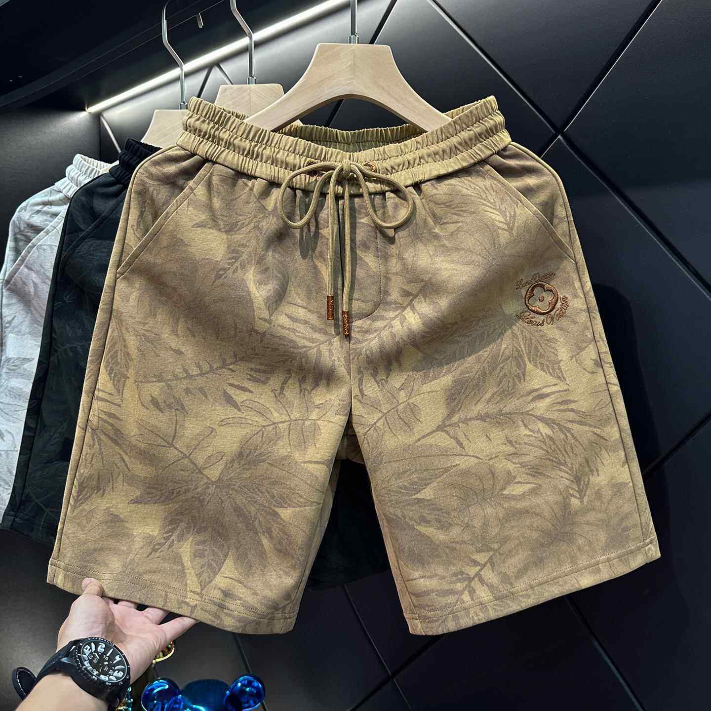 MAROLIO~高端轻奢刺绣休闲短裤男夏季潮牌外穿宽松百搭沙滩五分裤