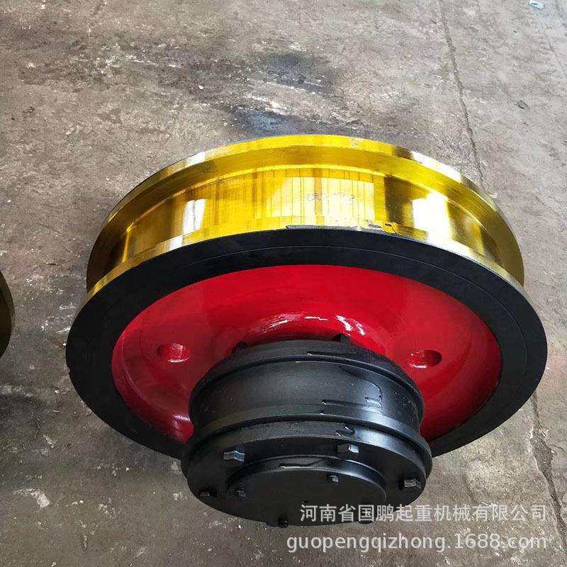 平键花键轴行车轮龙门桥式起重机驱动轮500mm主动被动双边天车轮