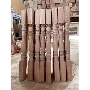 沙比利实木柱楼梯扶手用白茬3号花型非洲实木大柱小柱