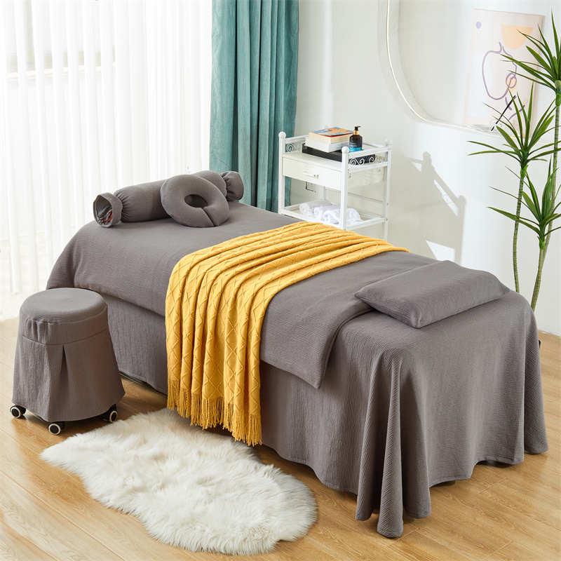 美容美容院推拿床单按摩棉床罩全套四针织件套高端床罩亲肤棉床罩