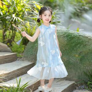 旗铂女童旗袍2026新款汉服夏儿童古风新中式洋装六一演出服夏装