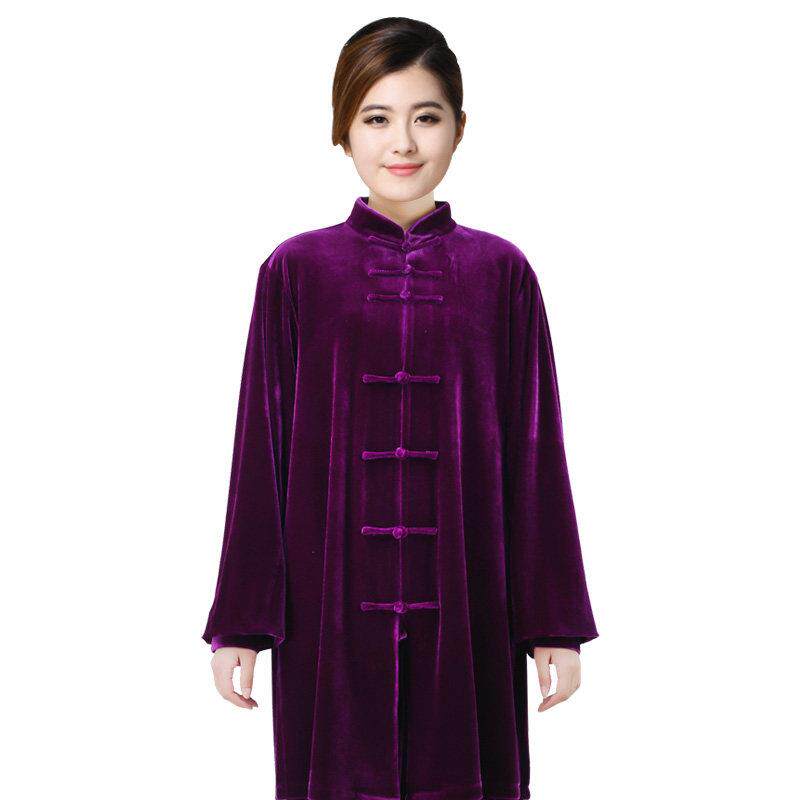 高档新款秋冬季男女太极服金丝绒暖演太加厚保极拳练功服表武术中