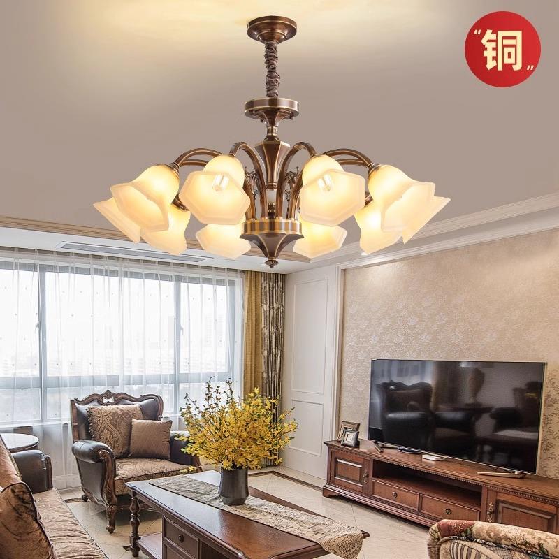 美式吸顶吊灯客灯全式铜灯具欧餐厅卧室厅灯大复气KP-7385现代简