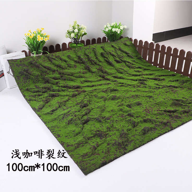 植物批发厂家墙造景一米绿墙苔藓裂纹背景假草坪苔藓草皮仿真人工