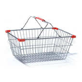 商用超市金属购物筐不锈钢手提篮购物篮KTV 酒吧铁篮子金属购物篮