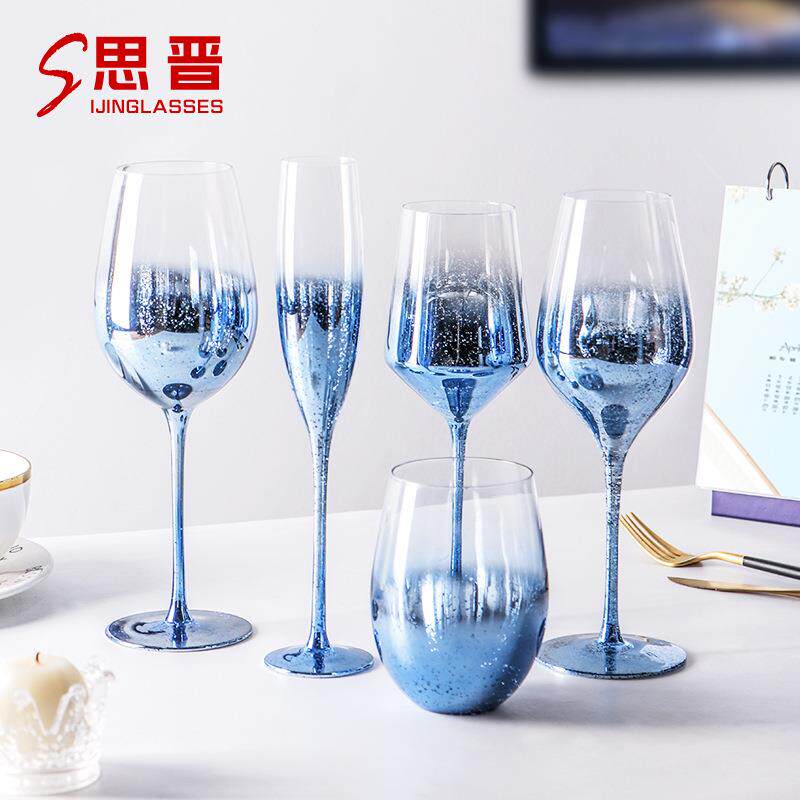 红酒杯水晶玻璃红葡萄脚酒杯香槟杯酒吧创意星空酒具波尔多