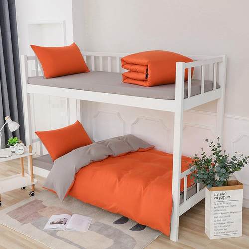 学宿舍三件套水洗棉磨毛被套工人被QJ202005生褥六0.9米床单上下