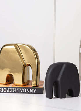 厂家直销金色大象艺术摆件客厅酒柜开放格动物摆设酒店售楼处背景