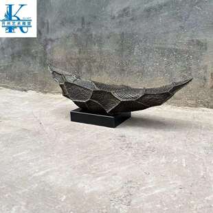 大型抽象玻璃钢船造型雕塑落地摆件售楼处营销会展中心艺术软装品