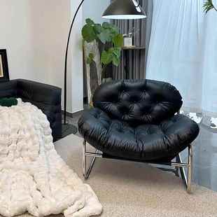 HYT534懒单人沙发黑小户型卧可躺可睡休室闲椅子久坐服色中舒古懒