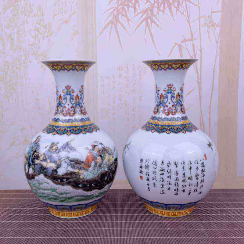 现代中式仿古陶瓷器粉彩赏瓶客厅酒柜装饰品摆件书房博古架摆设品,家居饰品,花瓶,淘宝优惠券,粉丝福利购,淘宝优惠卷