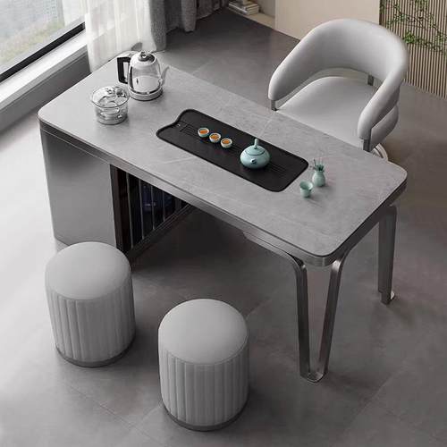 轻奢岩板茶桌椅组合办公室茶桌现代简约茶几小茶台家用阳台泡茶桌