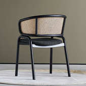 餐简约现代金属民椅藤编椅靠背酒店宿风威餐椅ins星扶手中古客厅