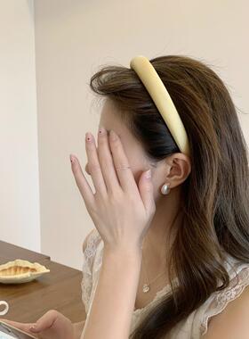 好温柔~发箍女黄色法式发卡头箍高级感压发发捆白色百搭气质头饰