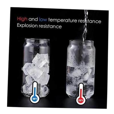 550ml/400ml Glass Cup With Lid and Straw Transparent Bubble