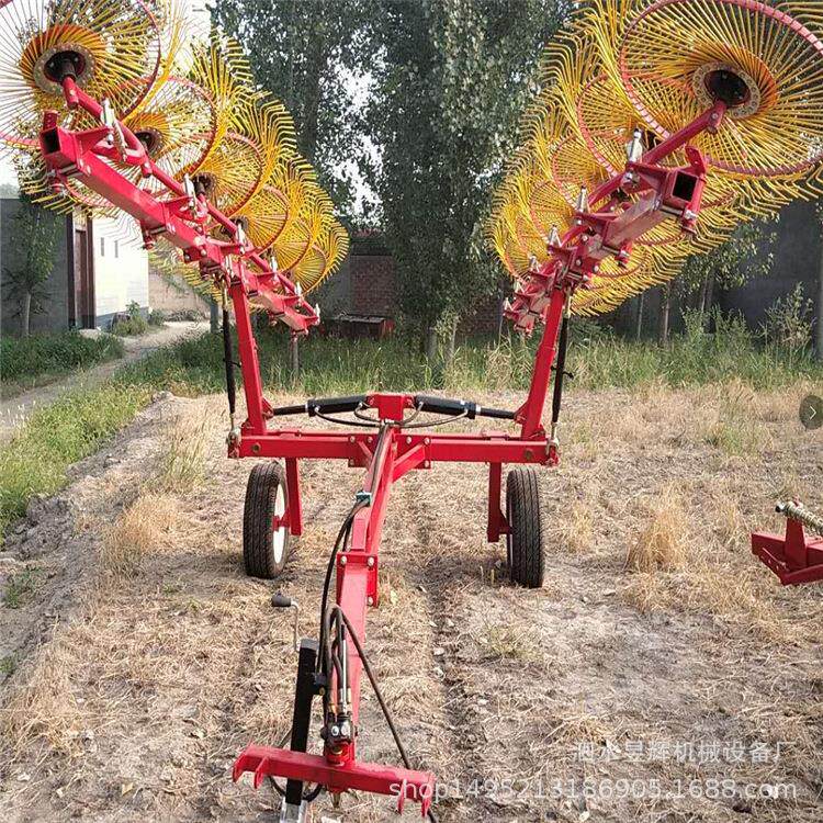 玉米秸秆牧草搂草机 6圆盘式搂草机操作视频 小麦牧草搂草机厂家