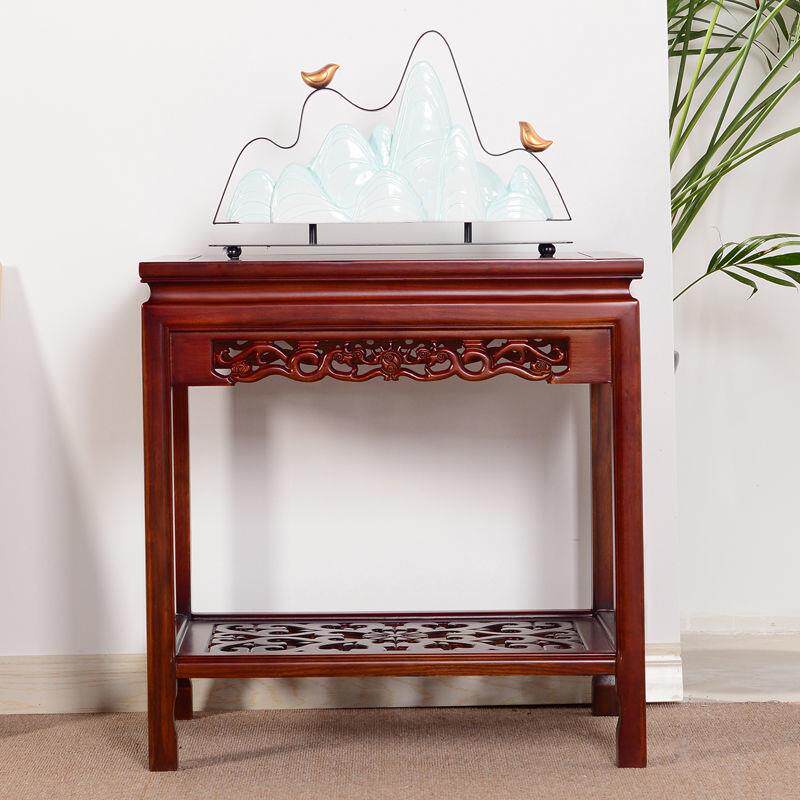 花架实木客厅多层中式阳台置物架榆木简约盆景架室内中式奇石花几