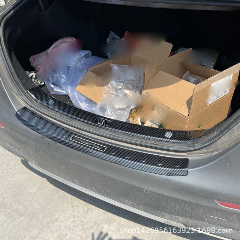 16奔驰E级后护板ABS碳纤改装门槛条 适用Benz E级尾门迎宾脚踏板K