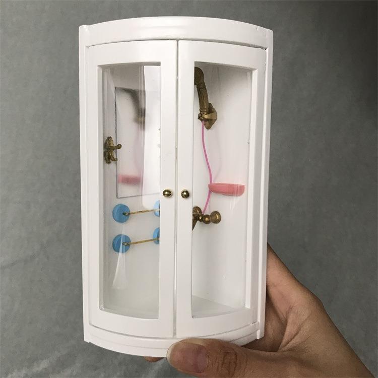 1:12娃娃屋小屋迷你家具模型道具过家家玩具超仿真淋浴房浴室
