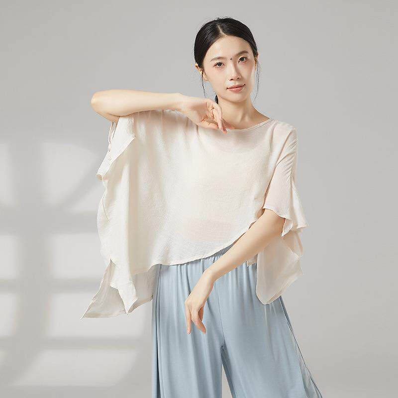 新款直销跳舞上衣练功服蝉翼中国风纱衣中国舞古典舞舞蹈服防晒罩