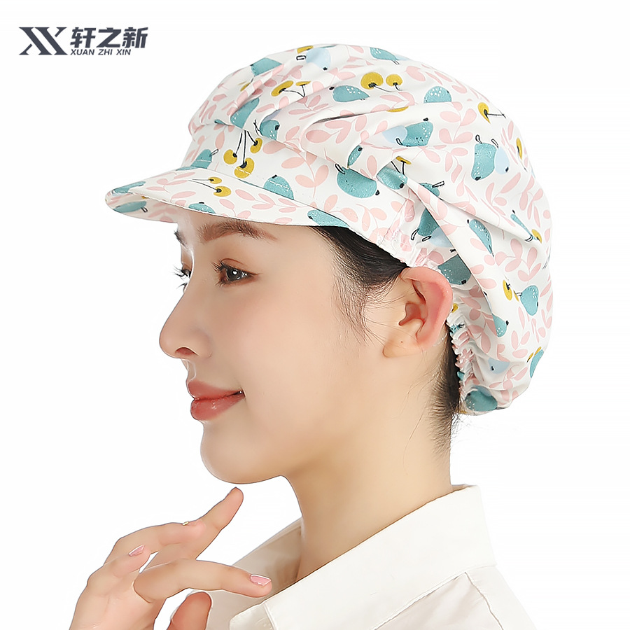 厨房帽子棉防尘工作女款透气包头帽头套防油烟护士厨师车间餐饮