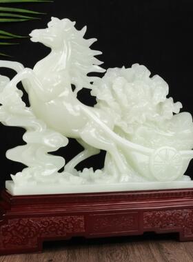 厂家直发立马发财摆件 仿玉招财工艺品开业客厅树脂艺品摆件饰品