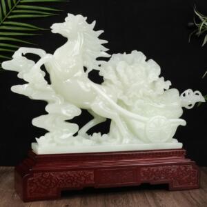 厂家直发立马发财摆件 仿玉招财工艺品开业客厅树脂艺品摆件饰品